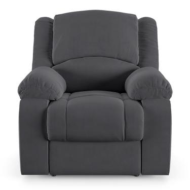 Imagem de Poltrona Do Papai Reclinável Sala De Cinema Barcelona Elétrica Usb Veludo Cinza Grafite