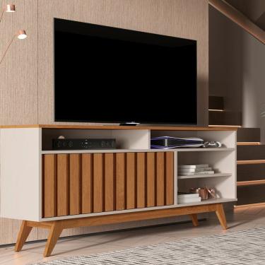 Imagem de Rack Turin Ripado 1.36cm X 36,0cm X 68,0cm Off White -freijó