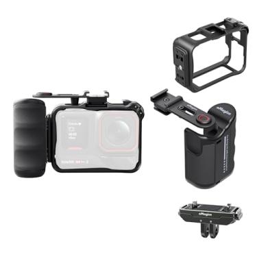 Imagem de Rszfnjxry Kit de aderência Xplorer (suporte de câmera, gaiola e suporte de liberação Quicke) para Insta360 Ace Pro 2/Ace Pro/Ace Suporte estendido com botão de obturador ajustável