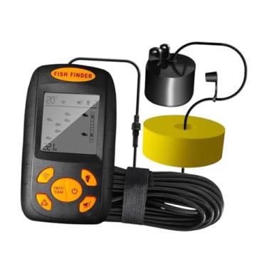 Imagem de UGPLM Localizador de peixes portátil, equipamento de pesca compacto para pesca no mar, dispositivo detector portátil com fio, sonar de profundidade para