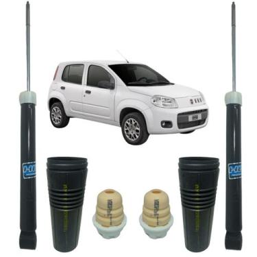 Imagem de 02 Amortecedor Traseiro Nakata + Kit Batente Original Fiat Uno 2010