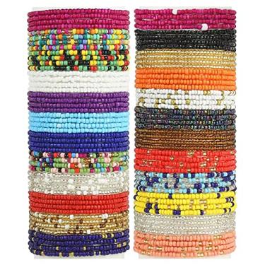 Imagem de Taouzi Contas de cintura para mulheres, corrente colorida com contas, cordão elástico, corrente de cintura para biquíni de praia, joias de verão para mulheres e meninas, Vidro, Criado com alexandrita