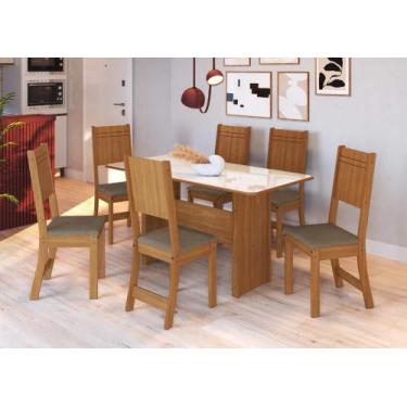 Imagem de Conjunto Sala de Jantar Fidelitá Atenas 150cm Com 6 Cadeiras Freijó/Of