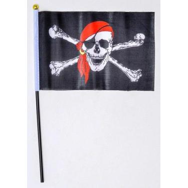 Imagem de Bandeira Pirata  Pequena - Pct C/12 Und. - Festas e Fantasias