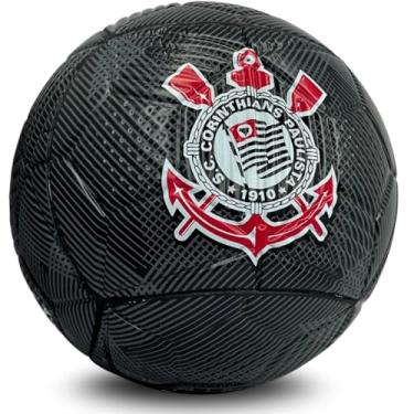 Imagem de Bola Futebol Corinthians Oficial Tamanho 5 PVC Resistente Costurada Colorida Oficial Time Clube Original Grama Natural e Sintética Campo Society Futsal