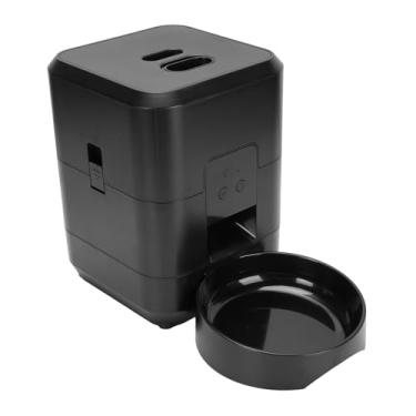 Imagem de Luqeeg Alimentador Automático para Animais de Estimação, Dispensador Remoto de Ração Seca Alimentador Inteligente para Animais de Estimação para Pequenos Animais Alimentação Interna (Preto)