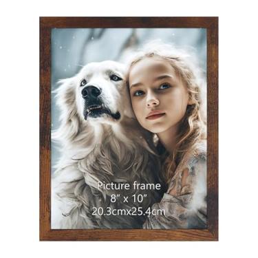 Imagem de HORLIMER Conjunto de 1 porta-retratos 20 x 25, molduras marrons para fotos de 20 x 25 cm para parede ou mesa