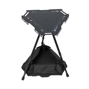 Imagem de UGPLM Mesa de acampamento pequena de liga de alumínio, móvel portátil, altura ajustável, mesa de para quintal, jardim, churrasco ao ar livre