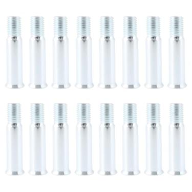 Imagem de eMagTech 16 parafusos de eixos de skate em linha de liga de alumínio 8 mm compatíveis com sapatos de skate prata