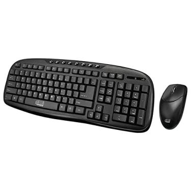 Imagem de Adesso WKB-1330CB – Combo de teclado e mouse sem fio, teclado de mesa, mouse ambidestro, teclas de atalho multimídia, longa vida útil da bateria com receptor USB Nano para desktop/PC/Windows XP/7/8/10
