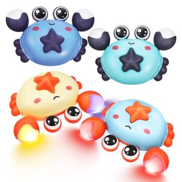 Imagem de TOYANDONA 4 Peças De Carrinhos De Brinquedo Para Crianças 1 A 3 Anos Carrinhos Brinquedo Para Bebês Caranguejos Com Luz - Carros Fricção Empurrar E Andar Crianças Meninos