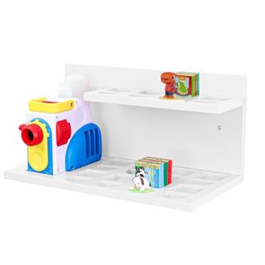 Imagem de PHOENANCEE Prateleiras flutuantes para Little Tikes Story Dream Machine, prateleira de parede para projetor Little Tikes, livros, reprodução de áudio, bandeja organizadora de personagens para crianças