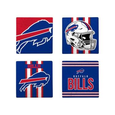 Imagem de FOCO NFL Official Game Day 4-Pack Beverage Drink Stone Coaster Set (Buffalo Bills)