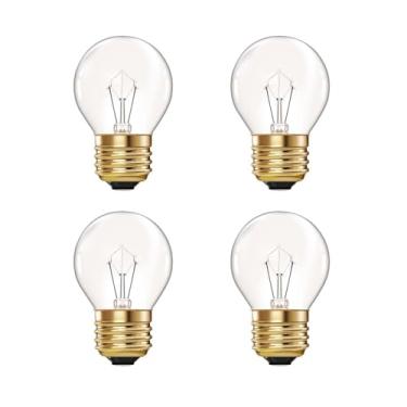 Imagem de Visther Lâmpadas de forno G45 de 40 W, 300 °C de alta temperatura, para forno/geladeira/micro-ondas, 110-130 V, regulável, pacote com 4