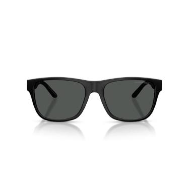 Imagem de Emporio Armani Óculos de sol masculinos quadrados EA4243, preto fosco/cinza escuro, 56 mm, Preto fosco/cinza escuro, 56 mm