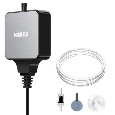 Imagem de Bomba de ar para aquário NICREW Nano Silent Black 1,5 W 0,3 L/min