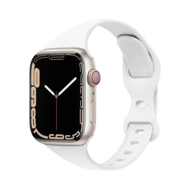 Imagem de Pulseira De Silicone Slim Para Apple Watch 45mm 44mm 40mm 41mm Bracele