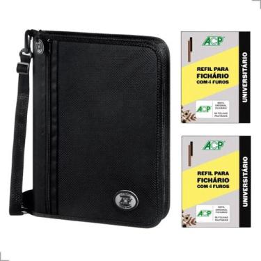 Imagem de Fichário Argolado Nylon ACP Reforçado com 2 Refis Pautados Inclusos 19