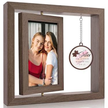 Imagem de LukieJac Porta-retrato de irmã para irmãs, presentes de aniversário, moldura rotativa para Soul Sister, melhor amiga, melhor amiga, melhor amiga, melhor amiga, ideia de presente para Natal, formatura