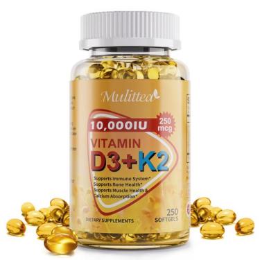 Imagem de Suplemento Mulittea de vitamina D3 K2 à base de plantas 10000 UI