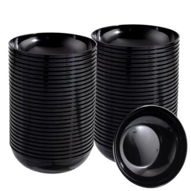 Imagem de Taças de plástico descartáveis BuCla 10mL pretas para festa x50