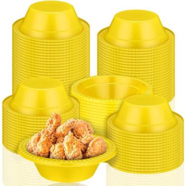 Imagem de Taças de plástico descartáveis Lallisa 100 unidades 350mL amarelas