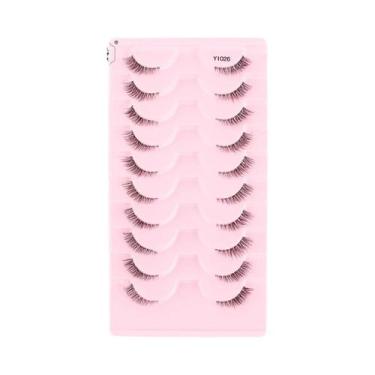 Imagem de Cílios Postiços Naturais Longos E Fluffy 3D Mink Cat Eye 10 Pares Feit