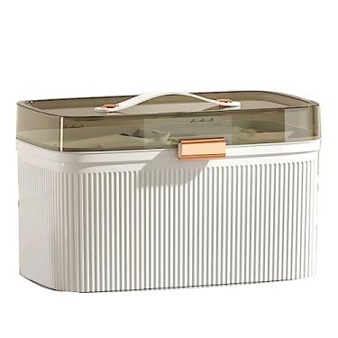 Imagem de Zhjvihx Caso de Primeiros Socorros, Classificação de Armazenamento de Armazenamento Caixa de Segurança Bloqueio Transparente Portátil para Acampar para a Escola (Branco)