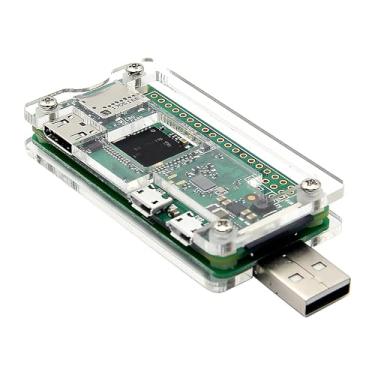 Imagem de Geekworm Placa de expansão Raspberry Pi Zero/Zero W BadUSB USB-A conector USB V1.1 RPi0 para placa de expansão de disco U + kit de estojo de acrílico transparente