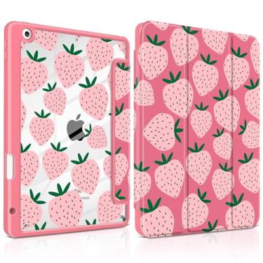 Imagem de MEEgoodo Capa para iPad de 10,2 polegadas, capas de tablet para iPad 9ª geração 2021/8ª geração 2020/7ª geração 2019 com revestimento traseiro de acrílico transparente + suporte de lápis + despertar