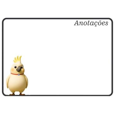 Imagem de Lousa Magnética para Geladeira A4 Tema Cacatua – Quadro Branco Laminado Opfy