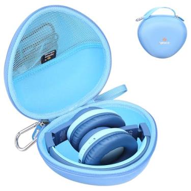 Imagem de Aproca Capa de fone de ouvido infantil compatível com iClever BTH12 / HS19 / BTH26 fones de ouvido Bluetooth infantis, bolsa rígida de armazenamento - azul celeste (apenas capa)