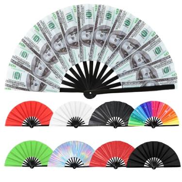 Imagem de Joyclub Grande ventilador dobrável para dança em linha, festivais de música, carnaval, discoteca, festa (pacote com 1 dólar Gitter)