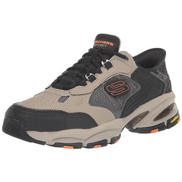 Imagem de Skechers Tênis masculino Vigor 3.0 Drafting Hands Free Slip-in, Castanho-acinzentado/preto, 39