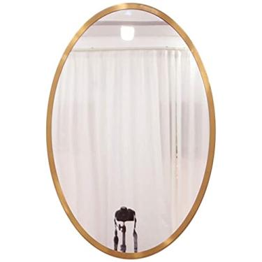 Imagem de Espelho decorativo de parede para pendurar, espelho de maquiagem espelho de maquiagem espelho de parede oval para barbear/chuveiro/decorativo/espelho europeu simples montado na parede 50 cm x 31 cm