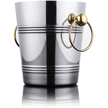 Imagem de FTOQWZXV Balde de gelo de alto valor facial, balde de gelo de aço inoxidável doméstico comercial barril de vinho barril de champanhe barril de cerveja barril de cerveja balde de gelo balde de gelo
