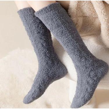 Imagem de Meia Felpuda Longa Cano Alto Inverno Frio extremo Neve tamanho único u