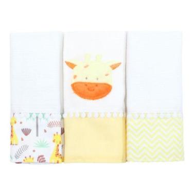 Imagem de Fralda de Boca Girafa Amarela 3 Peças - Miguel Baby