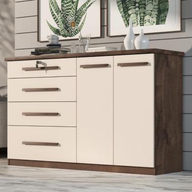 Imagem de Comoda Mariah 4 Gavetas  2 Portas Com Chave