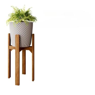 Imagem de Suporte para Vaso de Planta, Suporte Legs para Vaso Cachepot em Madeira Pinus com Vaso de Plantas(SUPORTE 40CM SEM VASO)