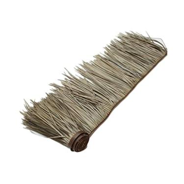 Imagem de Rolo de palha de palmeira plástico PE palha telha de telhado sintético mexicano palmeira rolos de palha de palmeira, 50 cm de largura retardante de fogo Tiki Hut Bar telhado Thatching (tamanho: 0,5 x