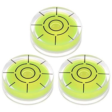 Imagem de Generic 3 peças de nível de bolha redonda 32 x 12 mm mini níveis circulares de precisão para nivelar câmera tripé telescópio toca-discos de oficina, limão