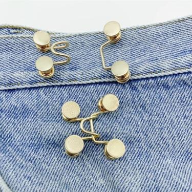 Imagem de Aperto de cintura de calça, conjunto de fivela de cintura ajustável, sem costura, pinos de botão de aperto de cintura, clipes de calça jeans soltos, ajustador de botão para mangas, calças, saias de
