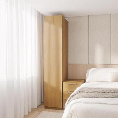 Imagem de Guarda-roupa Modular 40cm 1 Porta com Prateleiras Jade Cabecasa Madeir