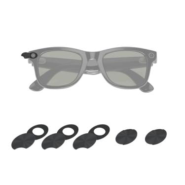 Imagem de Capa com bloqueio de luz LED compatível com óculos inteligentes Ray-Ban Meta Wayfarer/Skyler/Headliner, acessórios para óculos bloqueadores de luz LED rotativos - pacote com 5 - preto