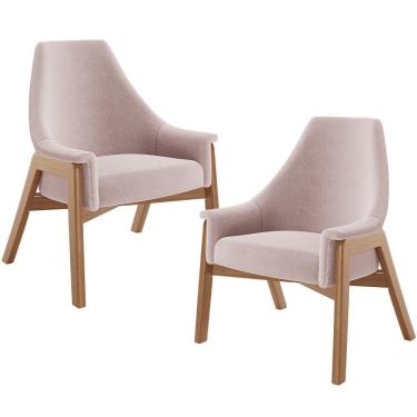 Imagem de Kit 02 Poltronas Decorativa Sakura L02 Bouclê Rosê