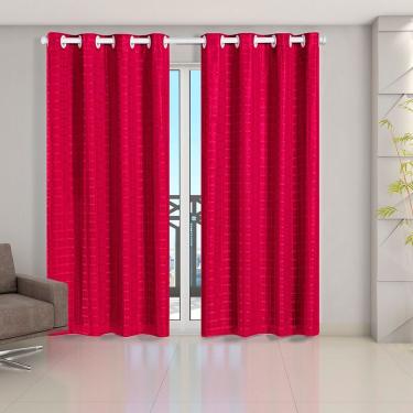 Imagem de Cortina Blackout Pvc Com Tecido Voil Xadrez 2,80 M X 2,30 M - Pink