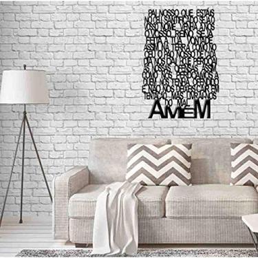 Imagem de Quadro Decorativo Oração Pai Nosso 3mm Vazado - Mdf Cor:Preto