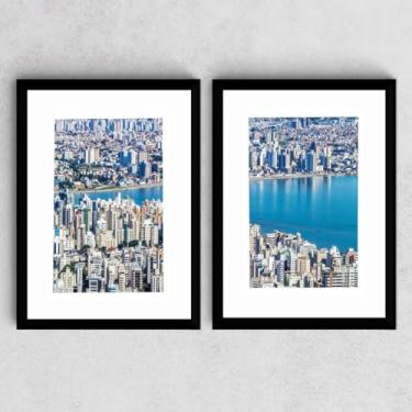 Imagem de Kit 2 Quadros Florianópolis Lembrança Avaí Figueirense Decoração Foto Moldura Composição