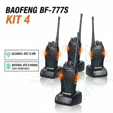 Imagem de Kit 4 Rádios Comunicador Profissional 777S com Lanterna LED, 16 Canais